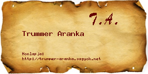 Trummer Aranka névjegykártya